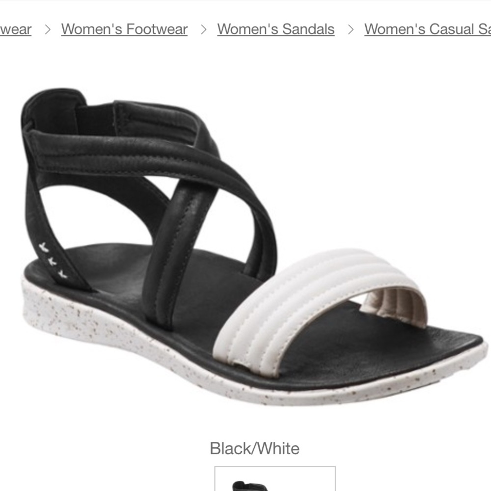 NWT Superfeet Black and White Leather sandals
